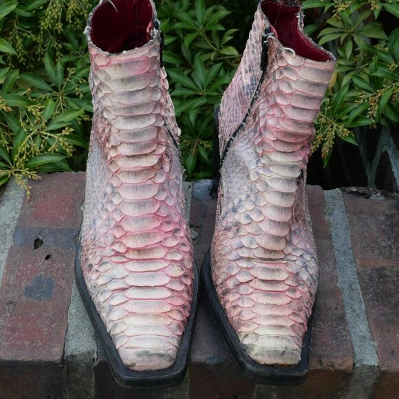 AMAZING Pink Python Cowboy Boots - Picture 2 of 4